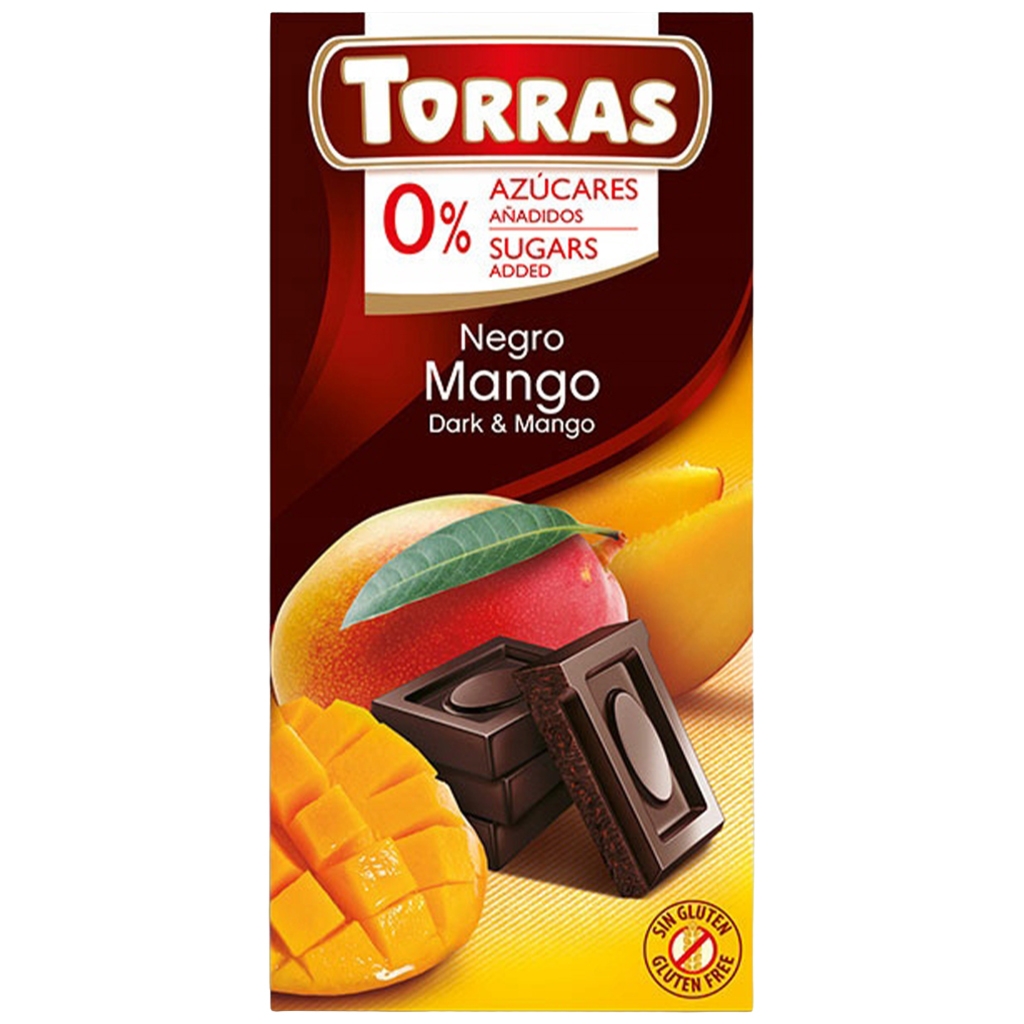 TORRAS Czekolada gorzka z mango bez dodatku cukru 75g - Torras