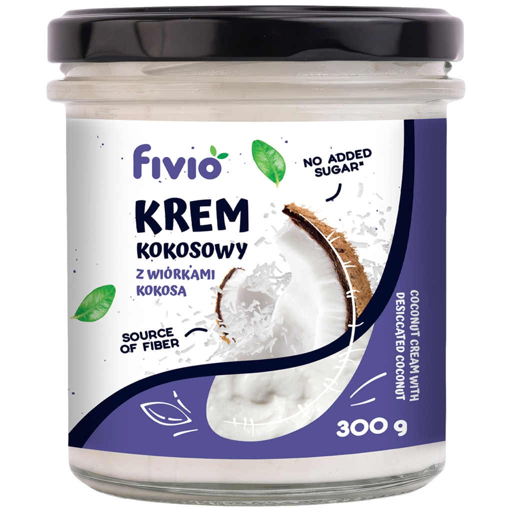 fivio Krem kokosowy z wiórkami kokosa 300g - Fivio