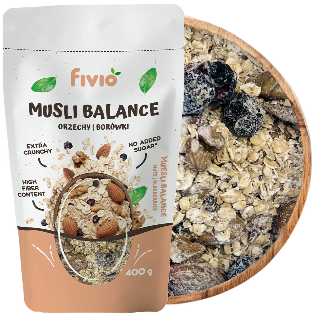 fivio Musli BALANCE orzechy, borówki 400g - Fivio