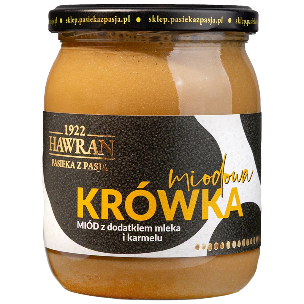 Hawran Miodowa krówka - miód z mlekiem i karmelem 630g - Hawran