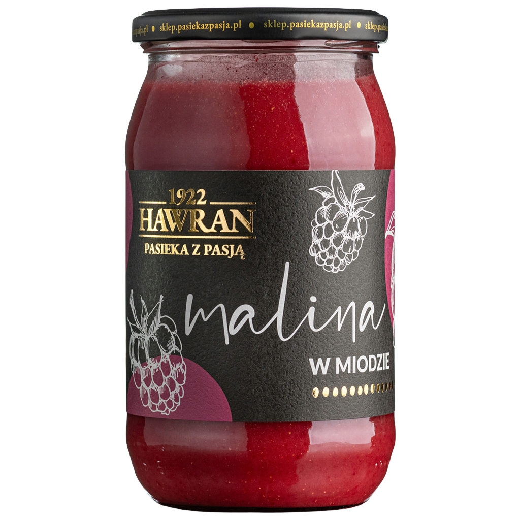 Hawran Malina w miodzie wielokwiatowym 1010g - Hawran