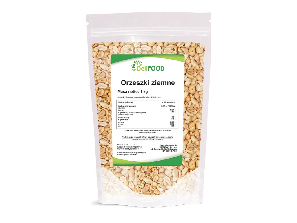 Orzechy ziemne bez soli 1kg - Delifood