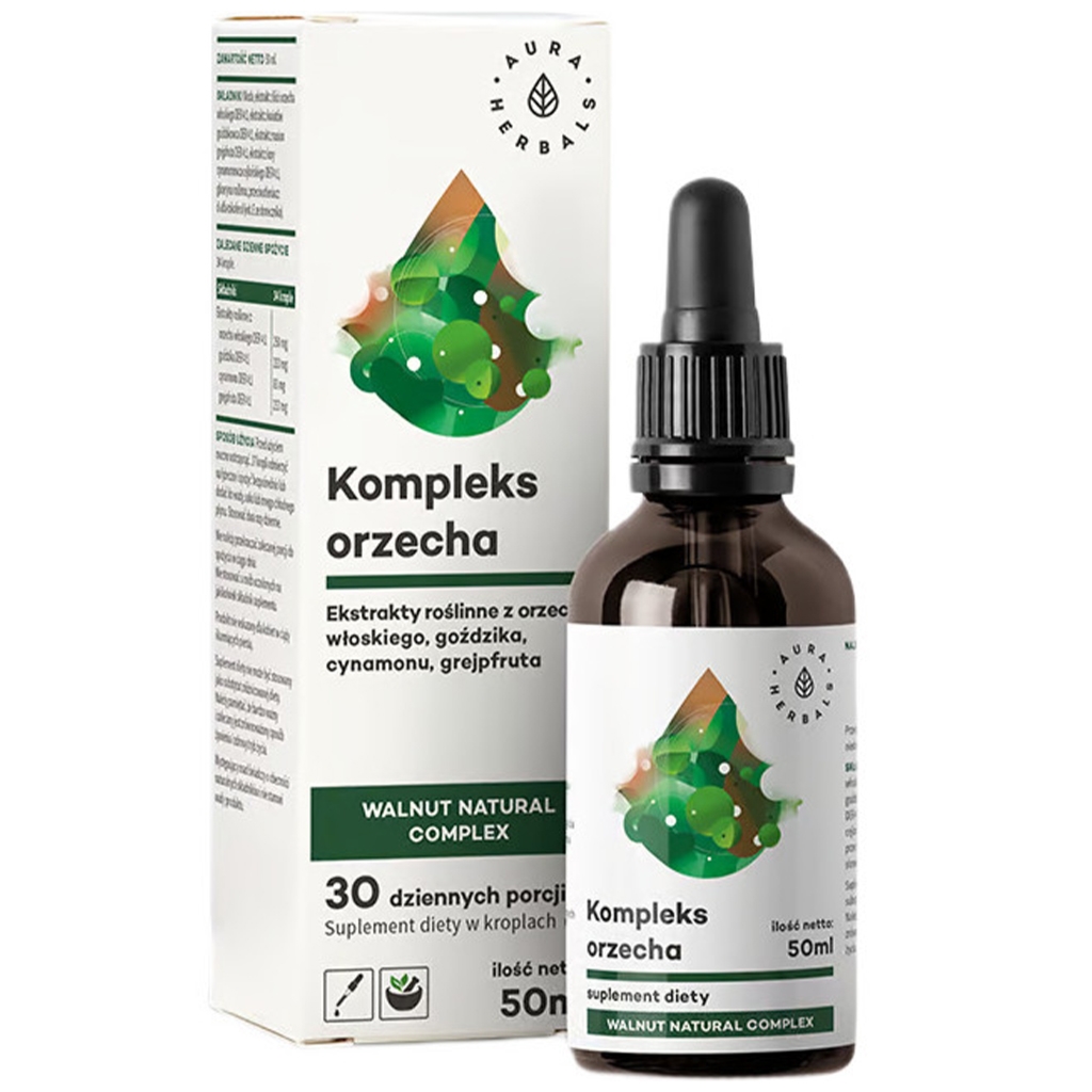AURA HERBALS Orzech kompleks, Walnut Natural Complex, krople 50 ml - Aura Herbals