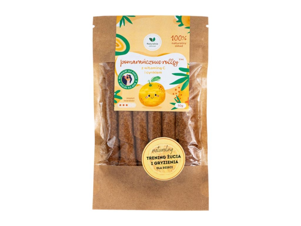 Pomarańczowe rollsy z witaminą C i cynkiem 50g - Naturalnie Zdrowi