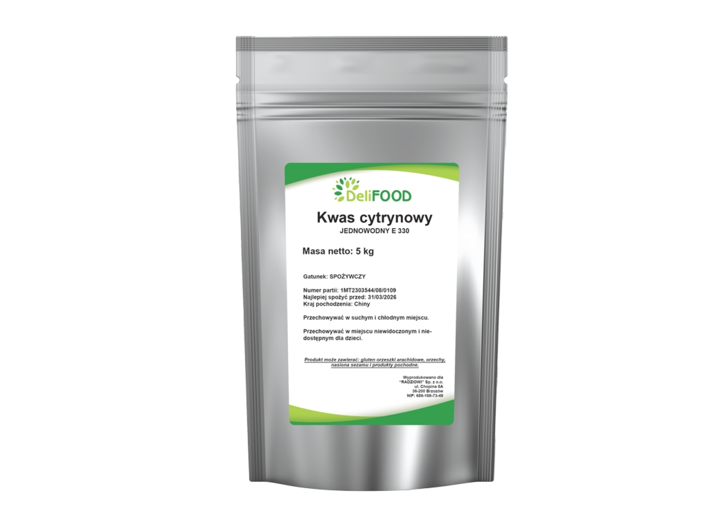Kwas cytrynowy jednowodny E330 5kg - Delifood