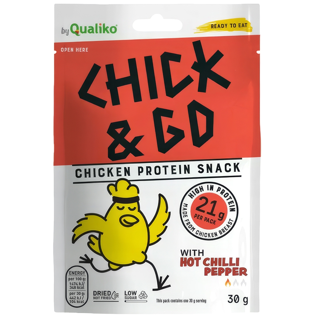 CHICK&GO Suszony kurczak o smaku papryki chili 30g - Chick&go