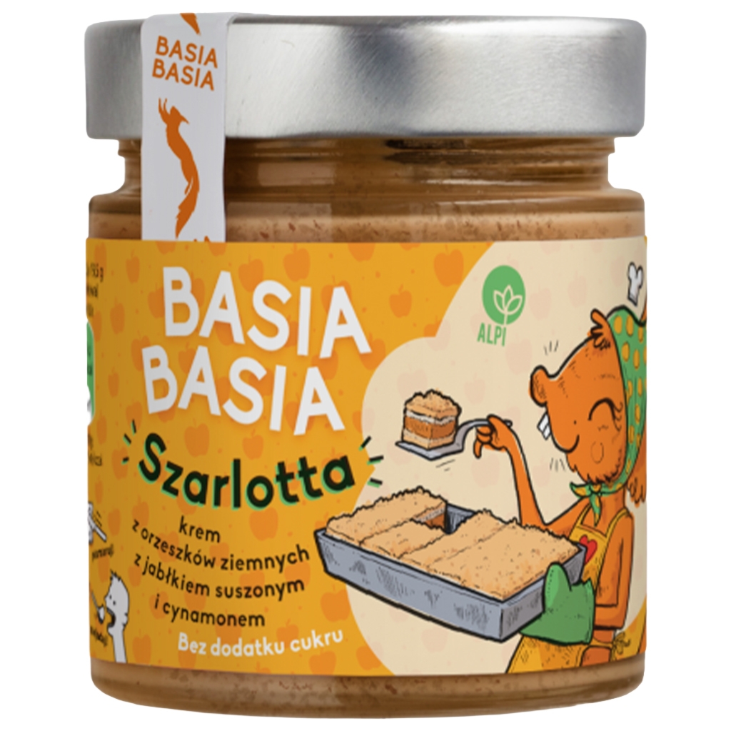 BASIA BASIA Krem z orzeszków ziemny z jabłkiem Szarlotta 195 g