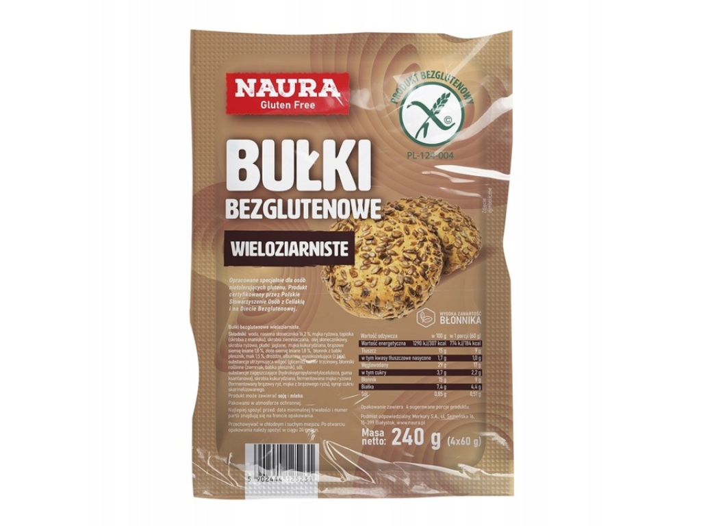 Bułki wieloziarniste bezglutenowe (4szt) 240g - Naura