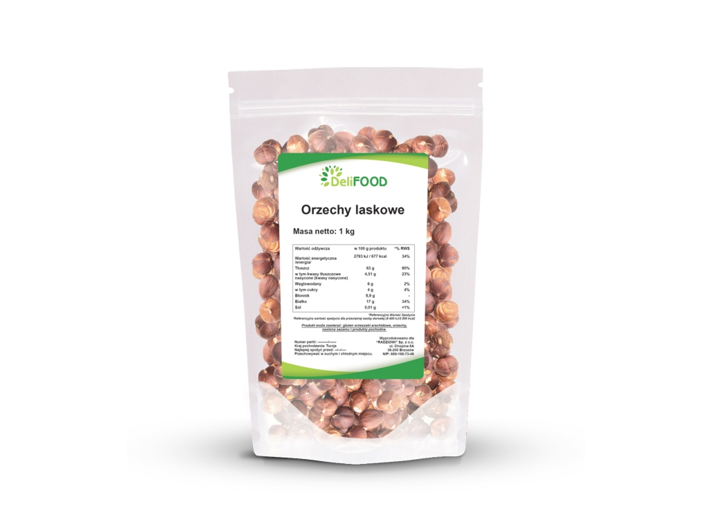 Orzechy laskowe łuskane 1 kg - Delifood