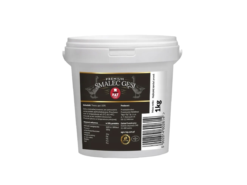 Smalec Gęsi wiadro 1kg Agro-Top - Agro-top