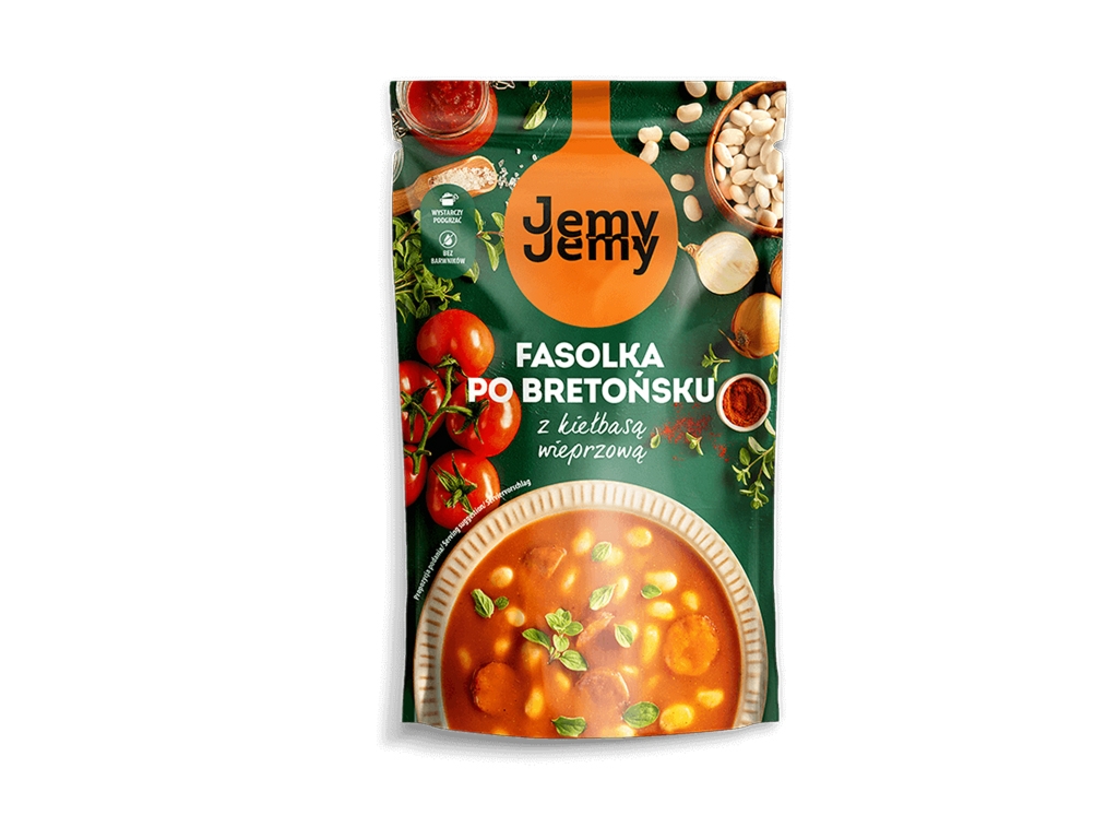 Fasolka po bretońsku z kiełbasą wieprzową 400g - Jemy Jemy