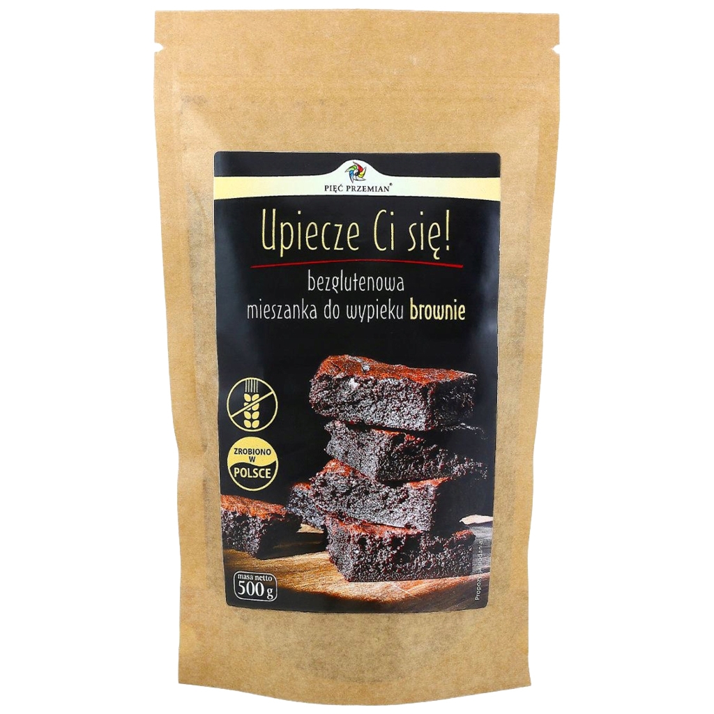 PIĘĆ PRZEMIAN Mieszanka na brownie bezglutenowe 500 g - Pięć Przemian