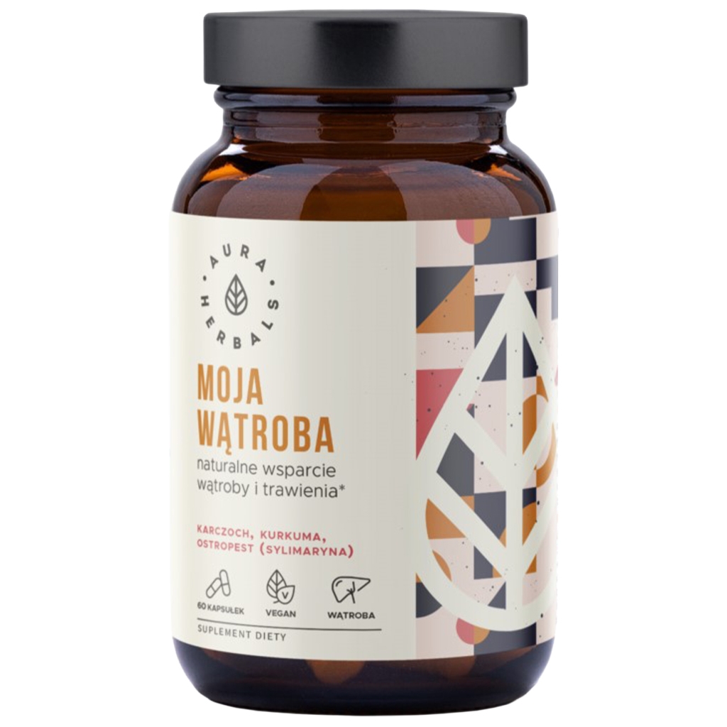 AURA HERBALS Moja Wątroba, karczoch, ostropest, kurkuma, kapsułki 60 szt. - Aura Herbals