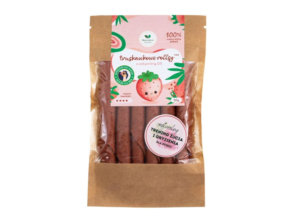 Truskawkowe rollsy z witaminą D3 50g - Naturalnie Zdrowi