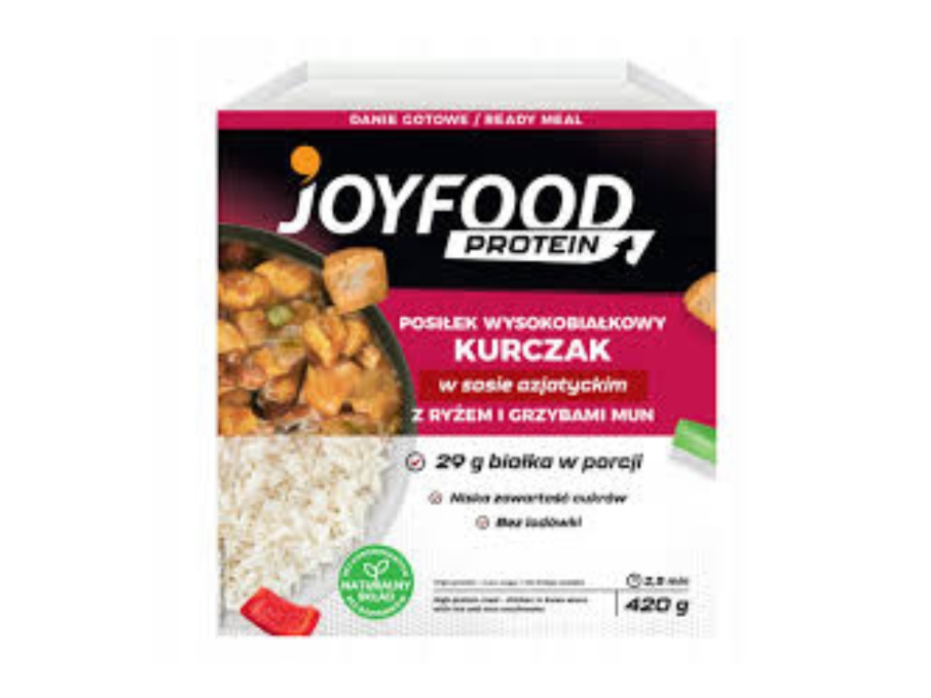 HP kurczak w sosie azjatyckim z ryżem i grzybami mun 420g - Joyfood