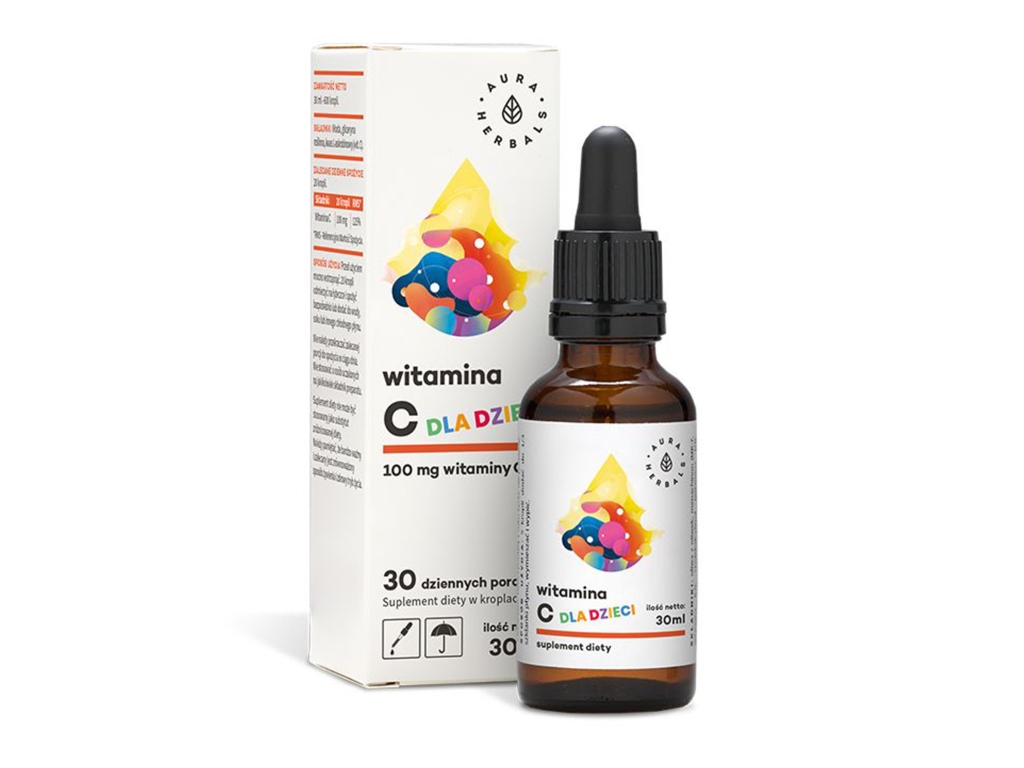 Witamina C dla dzieci krople 30ml Aura Herbals - Aura Herbals