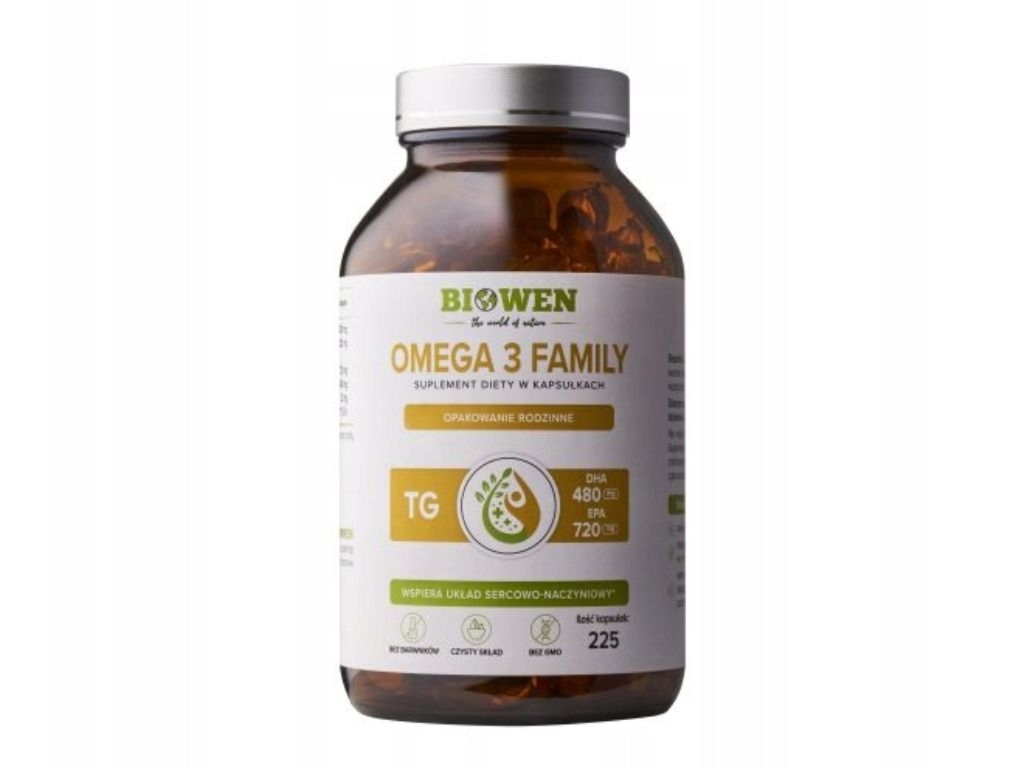 Omega 3 TG Family 720mg EPA, 480 DHA 225 kapsułki - Biowen