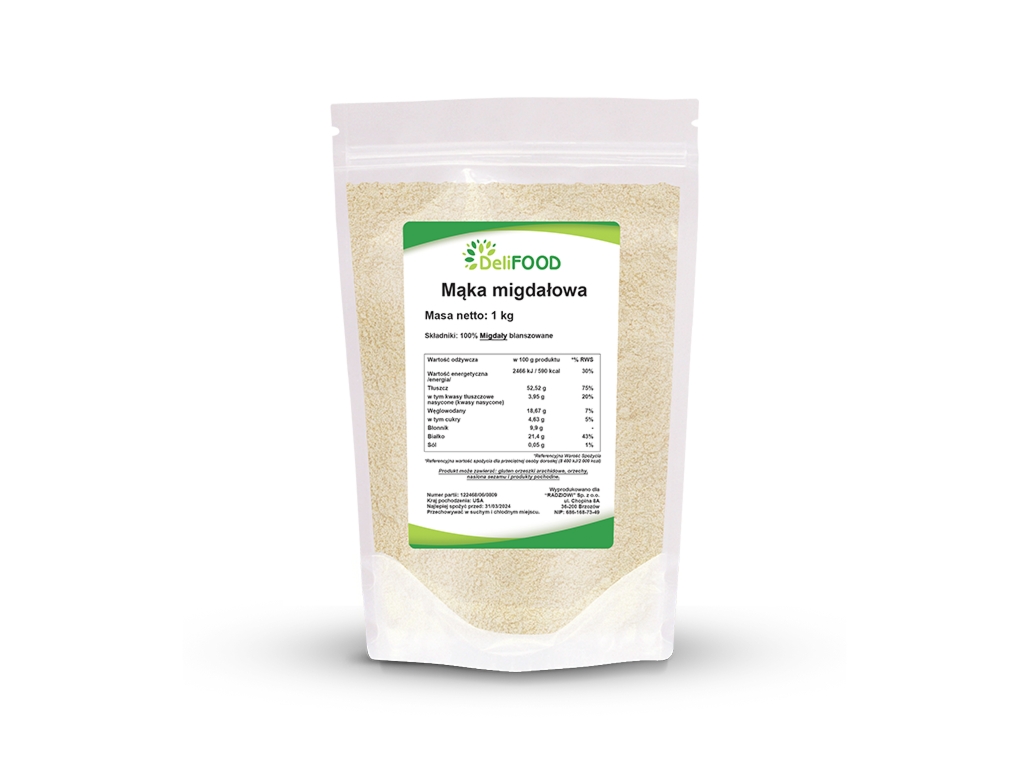 Mąka migdałowa 1000g - Delifood