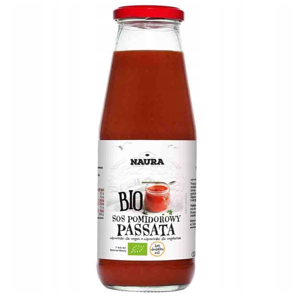 Sos pomidorowy Passata BIO bezglutenowy 680 g - Naura