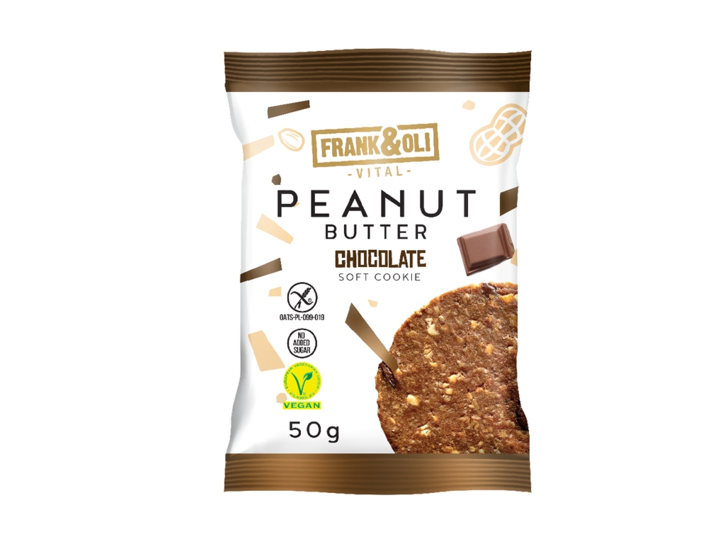 Wegańskie bezglutenowe ciastko z pastą orzechową i czekoladą - Frank&oli