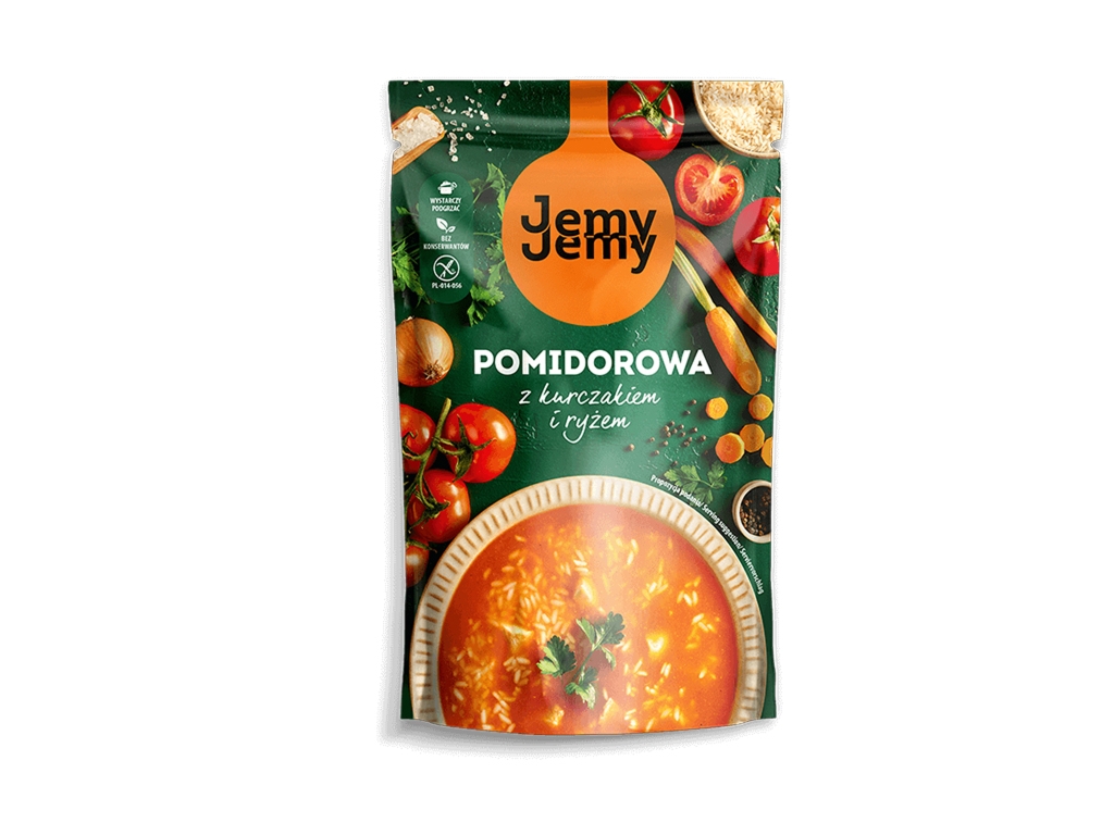 Zupa pomidorowa z kurczakiem i ryżem 450g - Jemy Jemy
