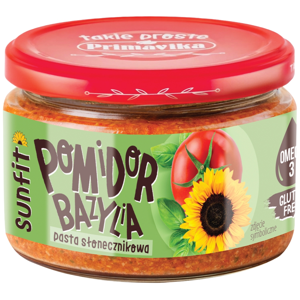 Primavika Pasta słonecznikowa z pomidorami i bazylią 180 g - Primavika
