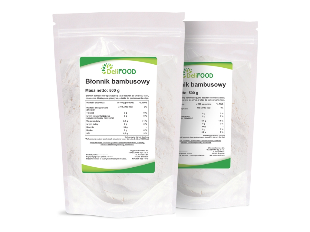 Błonnik bambusowy (mąka bambusowa) 1 kg (2x500g) - Delifood