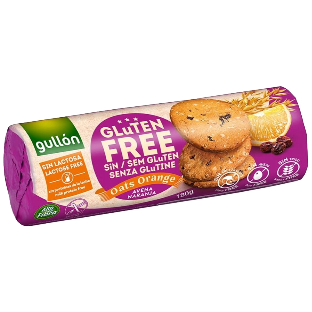 Gullón Ciasteczka bezglutenowe z owsem i pomarańczami 180 g - Gullón
