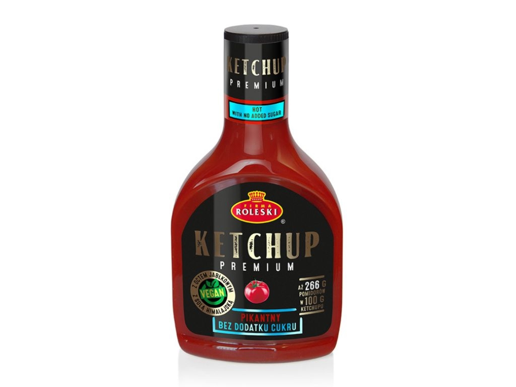 Ketchup pikantny Premium bez cukru 425g - Roleski