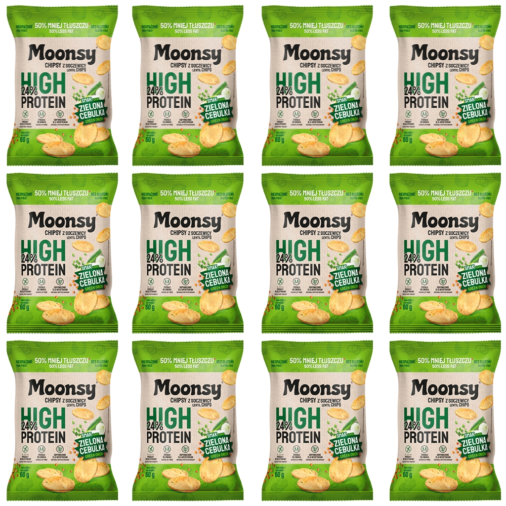 Moonsy Moonsy soczewicowe zielona cebulka 60 g 12 szt - Moonsy