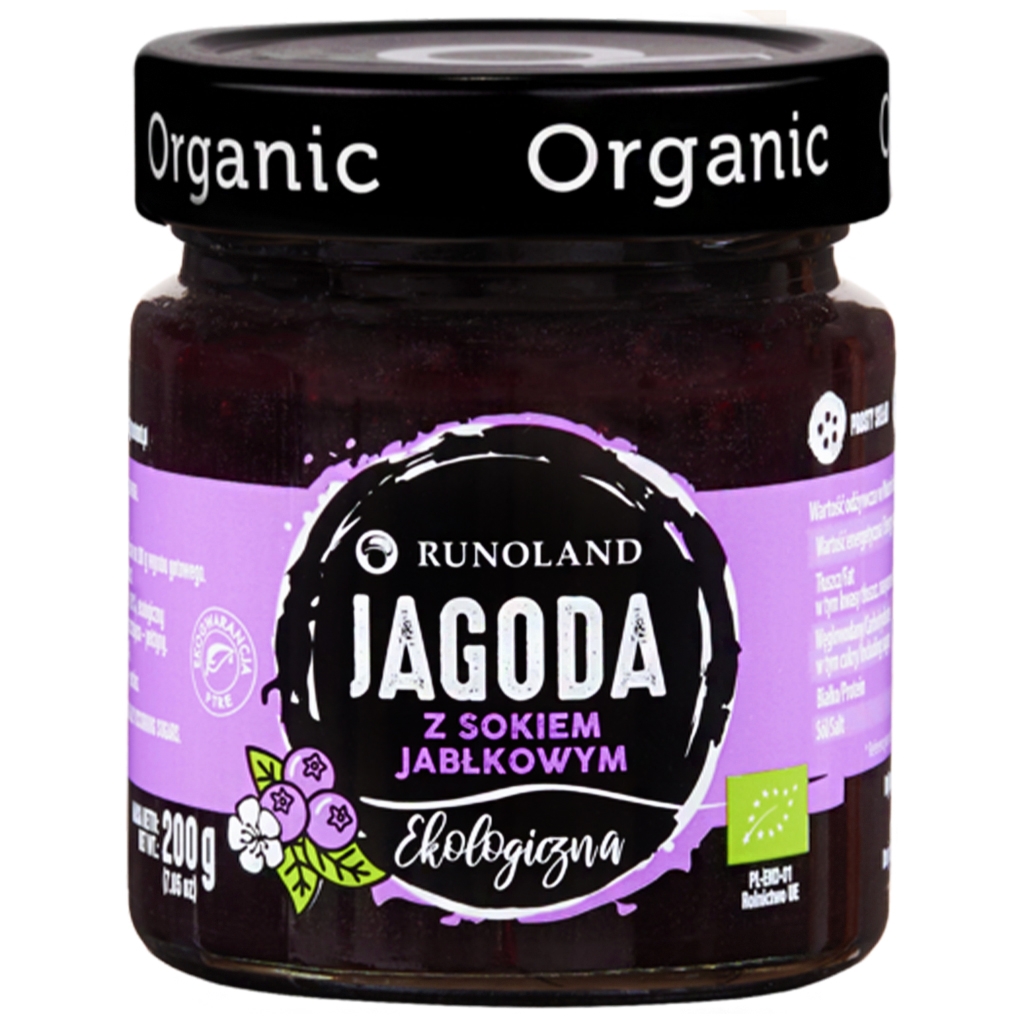 Słodka przekąska jagoda BIO 200 g - Runoland