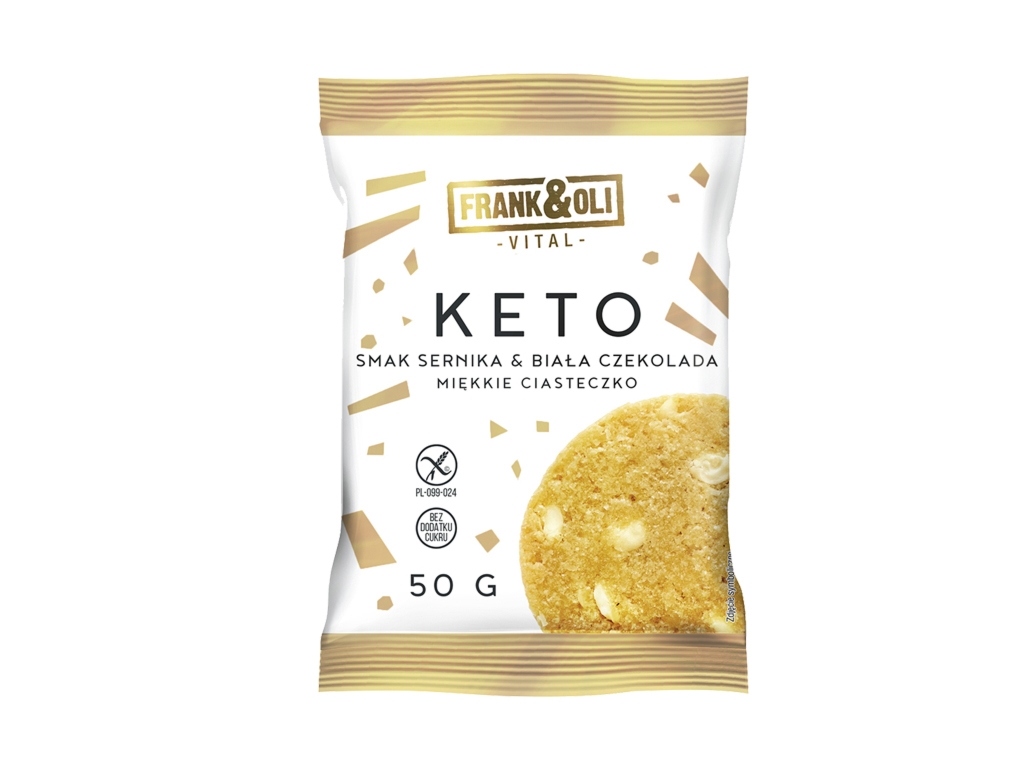 Ciasteczko KETO sernik i biała czekolada 50g - Frank&oli