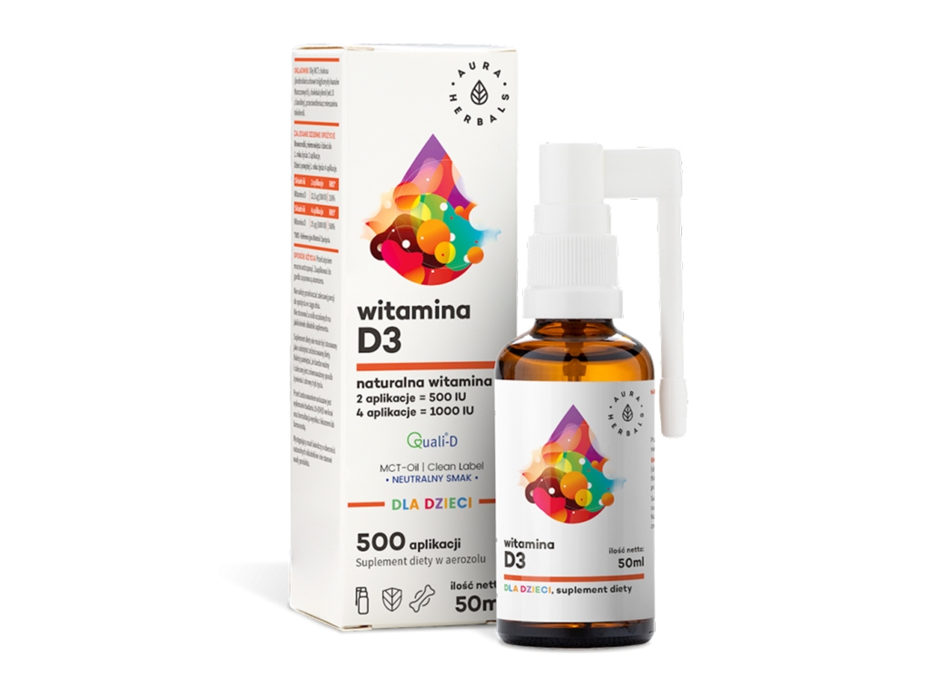 Witamina D3 dla dzieci 50 ml areozol Aura Herbals - Aura Herbals