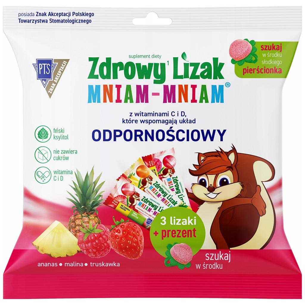 3 lizaki z witaminami C i D + pierścionek - Starpharma