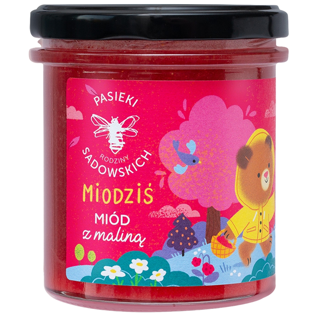 PASIEKI RODZINY SADOWSKICH Miodziś miód z maliną 430g - Pasieki Rodziny Sadowskich