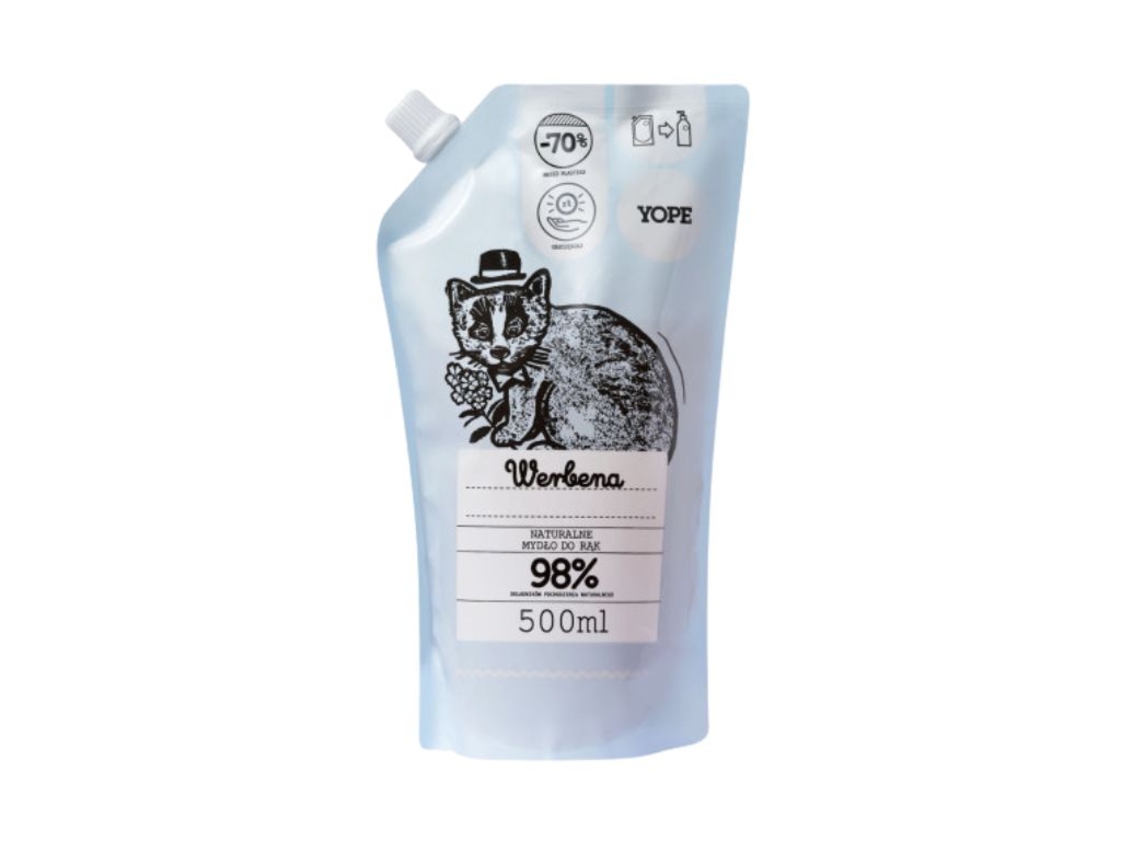 YOPE Mydło naturalne w płynie werbena refill 500ml
