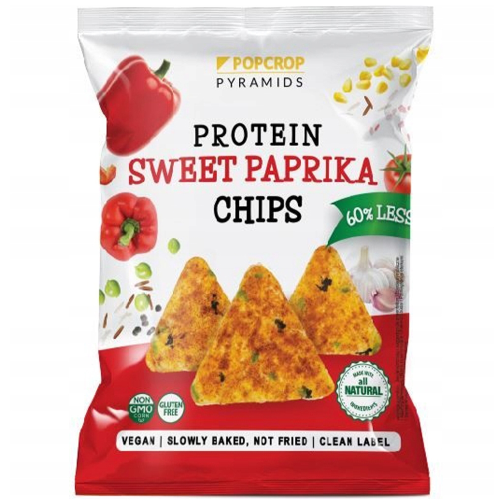 POPCROP CHRUPKI PIRAMIDKI PROTEINOWE O SMAKU SŁODKIEJ PAPRYKI 60g - Popcrop