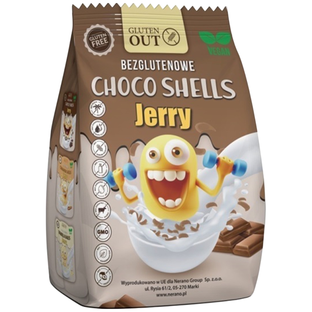 Muszelki zbożowe kakaowe bezglutenowe 375g - Jerry