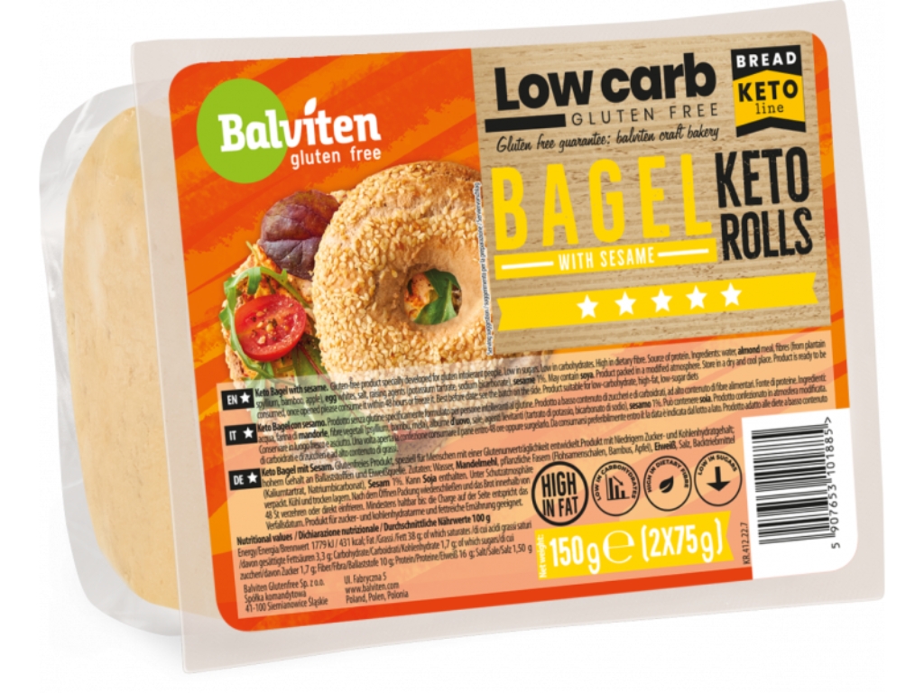 Bajgle z sezamem bezglutenowe (2szt) 150g - Balviten