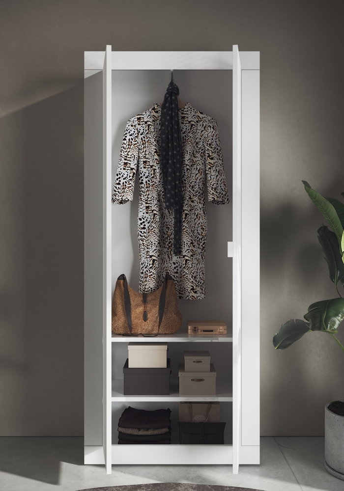 Szafa do przedpokoju biała połysk 78 x 187 cm Basic