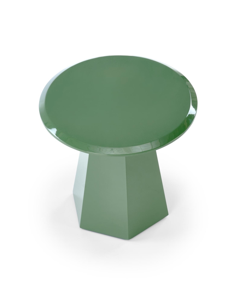 Stolik kawowy okrągły zielony połysk 50 cm Loca