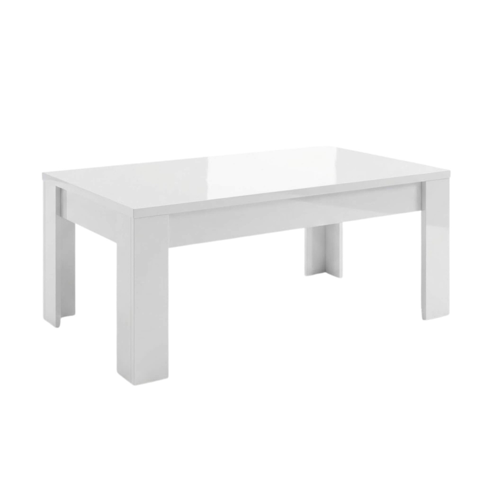 Stolik kawowy prostokątny biały połysk 122 x 65 cm Amaretto