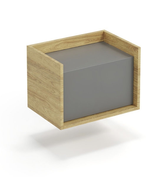 Szafka modułowa niska 1D hikora naturalna / szara mat 41 cm Mobius