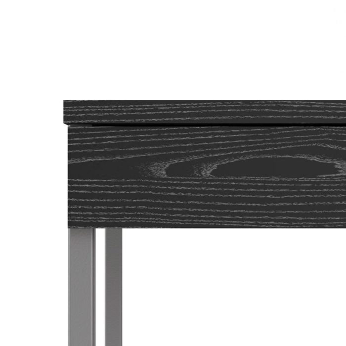 Biurko z szufladami czarne z fakturą drewna mat 126 cm Function