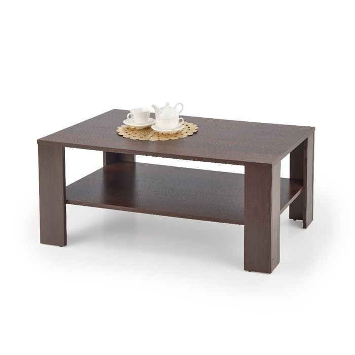 Stolik kawowy z półką ciemny orzech mat 110 x 65 cm Kwadro Style furniture