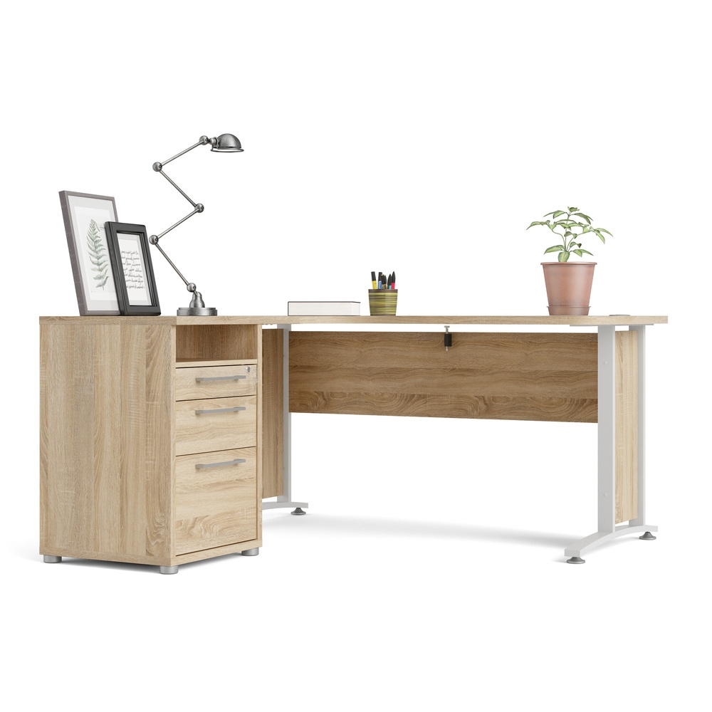 Biurko z kontenerkiem dąb sonoma mat 159 cm Prima Tvilum