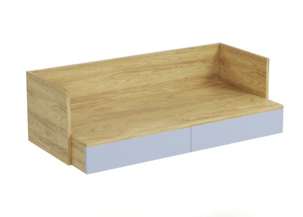 Blat do biurka do biurka modułowego z szufladami hikora naturalna / niebieski mat 55 cm Mobius