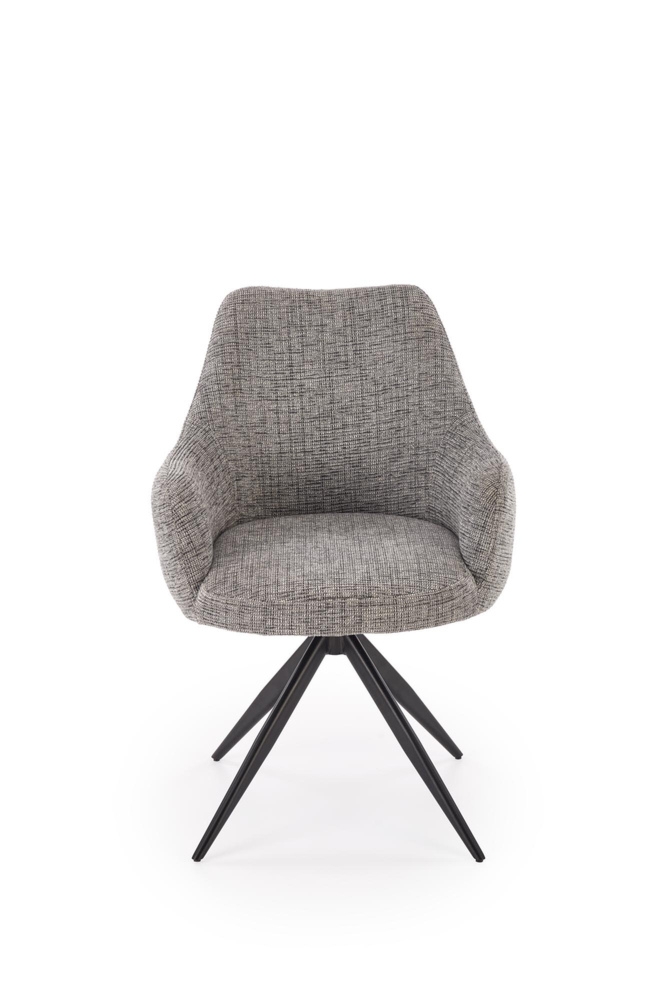 Krzesło obrotowe do jadalni tapicerowane szare K564