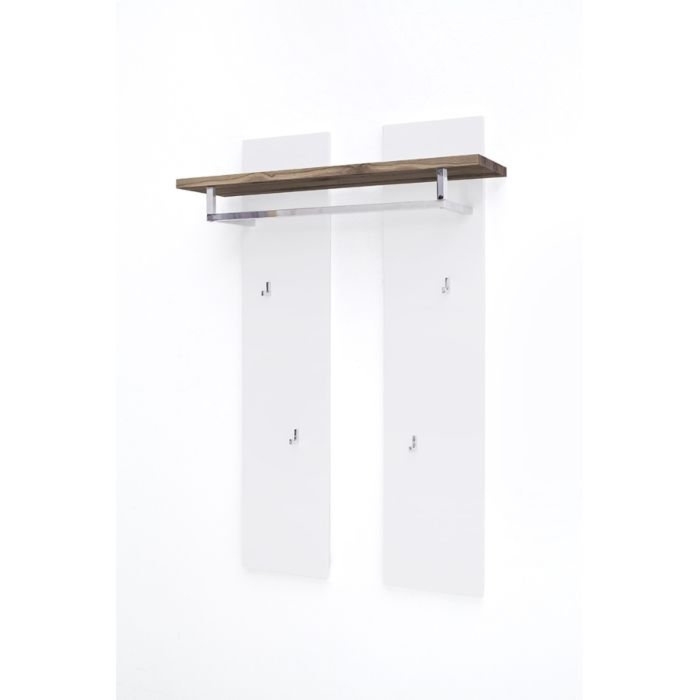Wieszak ścienny z półką biały / dąb mat 91 cm Ramona