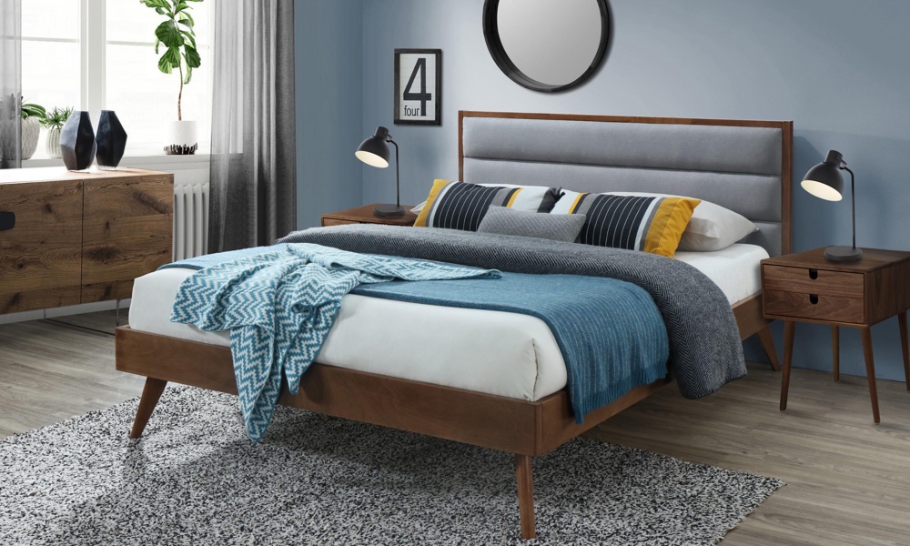Łóżko tapicerowane z pojemnikiem szare 160x200 cm Padva Style furniture